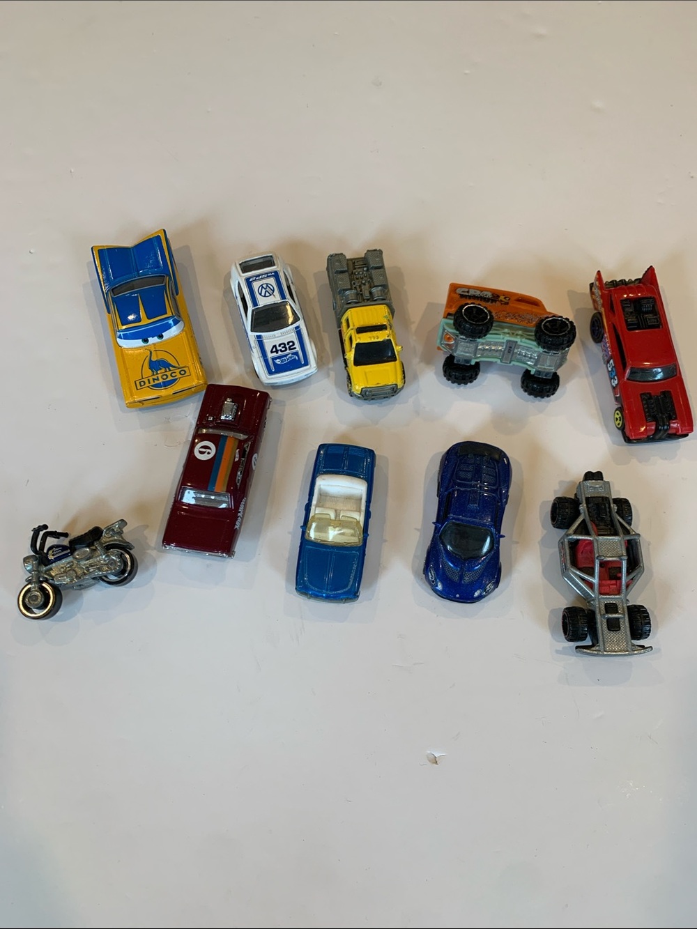 ⁠Hot Wheels Matchbox 10 Diecast Car Lot VW SP2 Chevelle Lotus Fire Truck Police⁠